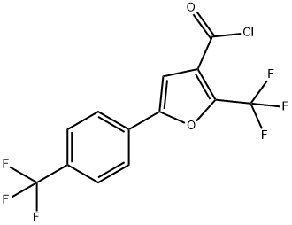 2-(TRIFLUOROMETHYL)-5-[4-(TRIFLUOROMETHYL)PHENYL]-3-FUROYL CHLORIDE Structure