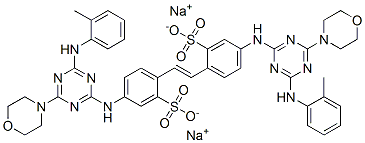 disodium 4,4'-bis[(4-morpholino-6-o-toluidino-1,3,5-triazin-2-yl)amino]stilbene-2,2'-disulphonate,24019-80-5,结构式
