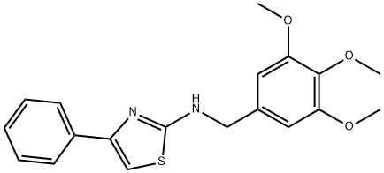 4-フェニル-2-[(3,4,5-トリメトキシベンジル)アミノ]チアゾール 化学構造式