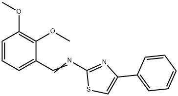 2-[(2,3-DIMETHOXYBENZYLIDENE)AMINO]-4-PHENYLTHIAZOLE,24051-00-1,结构式