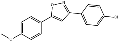 3-(4-CHLOROPHENYL)-5-(4-METHOXYPHENYL)ISOXAZOLE, 24097-19-6, 结构式
