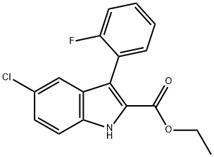 5-Chloro-3-(2-fluorophenyl)-1H-indole-2-carboxylic acid ethyl ester Structure