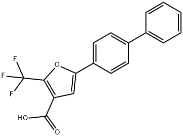 5-(4-ビフェニル)-2-(トリフルオロメチル)フラン-3-カルボン酸 化学構造式