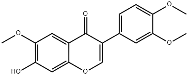 7-ヒドロキシ-3',4',6-トリメトキシイソフラボン 化学構造式