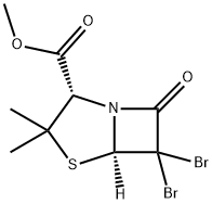 methyl (2S-cis)-6,6-dibromo-3,3-dimethyl-7-oxo-4-thia-1-azabicyclo[3.2.0]heptane-2-carboxylate  Structure