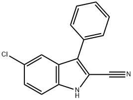 5-氯-3-苯基-1H-吲哚-2-甲腈, 24139-17-1, 结构式