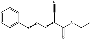 2-シアノ-5-フェニル-2,4-ペンタジエン酸エチル 化学構造式