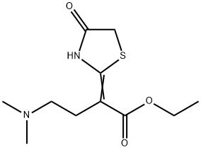 4-(Dimethylamino)-2-(4-oxothiazolidin-2-ylidene)butyric acid ethyl ester Structure