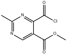 5-Pyrimidinecarboxylic acid, 4-(chlorocarbonyl)-2-methyl-, methyl ester (9CI) Structure