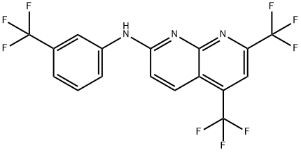 1,8-Naphthyridin-2-amine,5,7-bis(trifluoromethyl)-N-[3-(trifluoromethyl)phenyl]-(9CI) Struktur