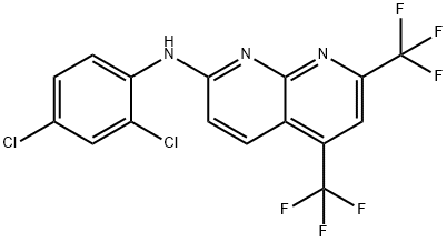 1,8-Naphthyridin-2-amine,N-(2,4-dichlorophenyl)-5,7-bis(trifluoromethyl)-(9CI) 结构式
