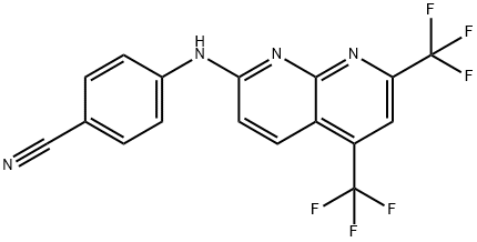 Benzonitrile, 4-[[5,7-bis(trifluoromethyl)-1,8-naphthyridin-2-yl]amino]- (9CI) 结构式