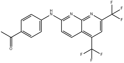 Ethanone, 1-[4-[[5,7-bis(trifluoromethyl)-1,8-naphthyridin-2-yl]amino]phenyl]- (9CI) 结构式