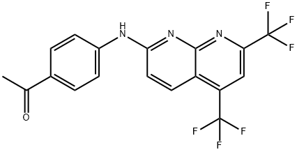 Ethanone, 1-[4-[[5,7-bis(trifluoromethyl)-1,8-naphthyridin-2-yl]amino]phenyl]- (9CI)|