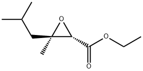 rel-3-メチル-3β*-イソブチルオキシラン-2α*-カルボン酸エチル 化学構造式