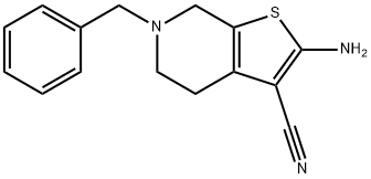 2-AMINO-6-BENZYL-4,5,6,7-TETRAHYDRO-THIENO[2,3-C]PYRIDINE-3-CARBONITRILE 化学構造式