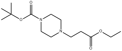 tert-butyl 4-(3-ethoxy-3-oxopropyl)piperazine-1-carboxylate Struktur