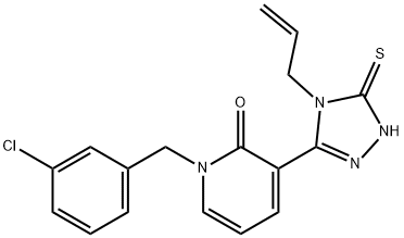 3-(4-allyl-5-sulfanyl-4H-1,2,4-triazol-3-yl)-1-(3-chlorobenzyl)-2(1H)-pyridinone,242472-30-6,结构式