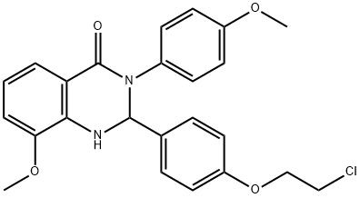 4(1H)-Quinazolinone,  2-[4-(2-chloroethoxy)phenyl]-2,3-dihydro-8-methoxy-3-(4-methoxyphenyl)- 结构式