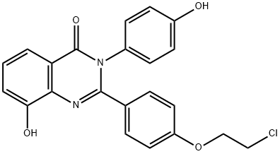 4(3H)-Quinazolinone,  2-[4-(2-chloroethoxy)phenyl]-8-hydroxy-3-(4-hydroxyphenyl)- 结构式