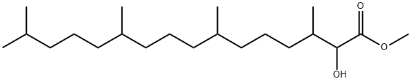 2-ヒドロキシ-3,7,11,15-テトラメチルヘキサデカン酸メチル 化学構造式