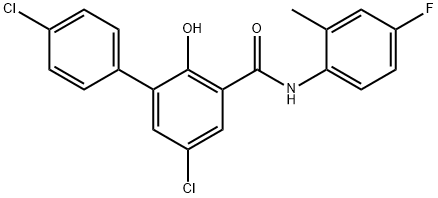4',5-Dichloro-4''-fluoro-2-hydroxy-3-biphenylcarboxy-o-toluidide Structure