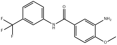 3-Amino-4-methoxy-N-(3-trifluoromethylphenyl)benzamide. Struktur