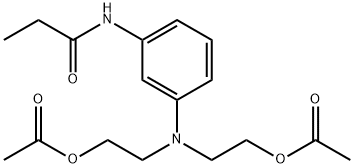 m-(propionamido)anilinodiethyl diacetate Struktur