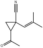 Cyclopropanecarbonitrile, 2-acetyl-1-(2-methyl-1-propenyl)- (9CI) Struktur