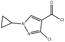1H-Pyrazole-4-carbonyl chloride, 3-chloro-1-cyclopropyl- (9CI),243120-24-3,结构式