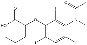 2-[3-(N-Methylacetylamino)-2,4,6-triiodophenoxy]valeric acid,24340-17-8,结构式