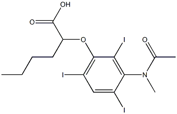 2-[[3-(N-Methylacetylamino)-2,4,6-triiodophenyl]oxy]hexanoic acid,24340-19-0,结构式