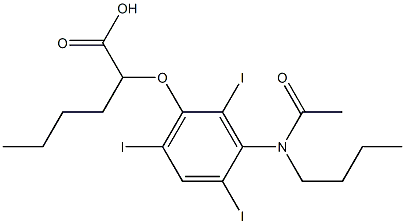 2-[[3-(N-Butylacetylamino)-2,4,6-triiodophenyl]oxy]hexanoic acid,24340-22-5,结构式