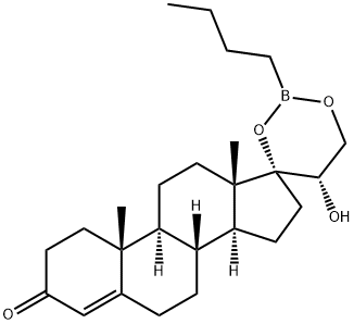 (20S)-17,21-[(Butylboranediyl)bis(oxy)]-20-hydroxypregn-4-en-3-one,24376-83-8,结构式