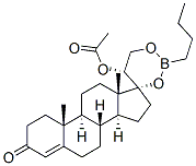 (20R)-20-Acetyloxy-17,21-[(butylboranediyl)bisoxy]pregn-4-en-3-one Structure