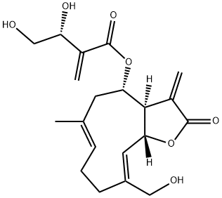24394-09-0 (3R)-3,4-ジヒドロキシ-2-メチレン酪酸(3aR,4S,6E,10Z,11aR)-2,3,3a,4,5,8,9,11a-オクタヒドロ-10-(ヒドロキシメチル)-6-メチル-3-メチレン-2-オキソシクロデカ[b]フラン-4-イル