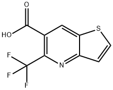 5-(トリフルオロメチル)チエノ[3,2-B]ピリジン-6-カルボン酸 化学構造式