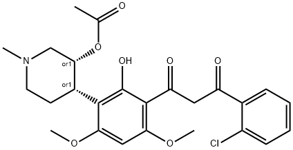 4-(3-(3-(2-chlorophenyl)-3-oxopropanoyl)-2-hydroxy-4,6-diMethoxyphenyl)-1-Methylpiperidin-3-yl acetate Structure