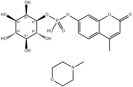 MYO-肌醇 1-(4-甲基-2-氧代-2H-1-苯并吡喃-7-基磷酸氢酯)与4-甲基吗啉的化合物, 244145-23-1, 结构式