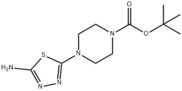 4-(5-氨基-1,3,4-噻二唑-2-基)哌嗪-1-羧酸叔丁酯 结构式