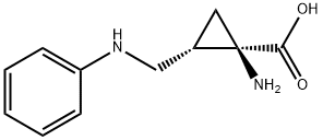 Cyclopropanecarboxylic acid, 1-amino-2-[(phenylamino)methyl]-, (1R,2S)- (9CI) Structure