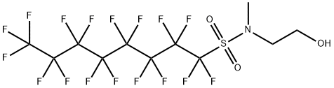 N-メチル-N-(2-ヒドロキシエチル)-1,1,2,2,3,3,4,4,5,5,6,6,7,7,8,8,8-ヘプタデカフルオロオクタン-1-スルホンアミド 化学構造式