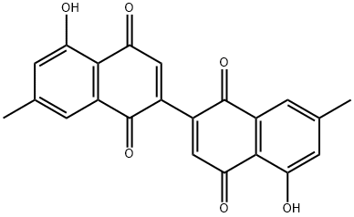 5,5'-Dihydroxy-7,7'-dimethyl-2,2'-binaphthalene-1,1',4,4'-tetraone Struktur