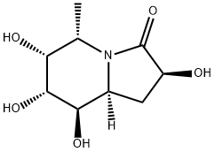 3(2H)-Indolizinone, hexahydro-2,6,7,8-tetrahydroxy-5-methyl-, (2S,5S,6R,7R,8R,8aS)- (9CI) Struktur