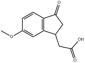 5-メトキシ-1-インダノン-3-酢酸 化学構造式