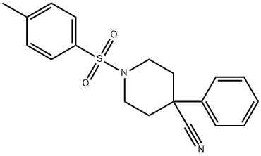 1-[(4-メチルフェニル)スルホニル]-4-フェニルピペリジン-4-カルボニトリル 化学構造式