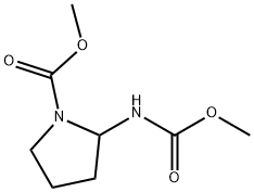 1-Pyrrolidinecarboxylicacid,2-[(methoxycarbonyl)amino]-,methylester(9CI) Struktur