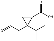 Cyclopropanecarboxylic acid, 2-(1-methylethyl)-2-(2-oxoethyl)- (9CI) 化学構造式