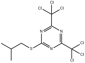 2-[(2-Methylpropyl)thio]-4,6-bis(trichloromethyl)-1,3,5-triazine,24481-69-4,结构式