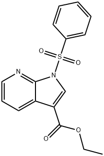 1H-Pyrrolo[2,3-b]pyridine-3-carboxylic acid, 1-(phenylsulfonyl)-, ethyl ester Struktur